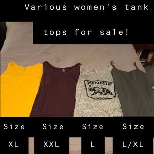 Various tank tops! $5 each or $12 for all!